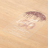 Invitations En Acrylique Cinquante 50e anniversaire Lux Rose Acrylique rose (Poser)