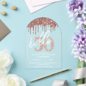 Invitations En Acrylique Cinquante 50e anniversaire Lux Rose Acrylique rose (Insitu (Mariage))