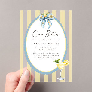 Invitations En Acrylique Cio Bella Côte d'Amalfi Coquette Nœud Papillon Bri
