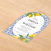 Invitations En Acrylique Citron méditerranéen Mariage été (Poser)