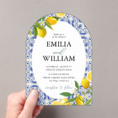 Invitations En Acrylique Citron méditerranéen Mariage été (In situ (ordinateur de poche))