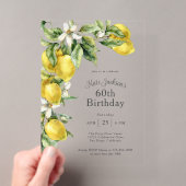 Invitations En Acrylique Citrons Aquarelle Rustique 60 ans (In situ (ordinateur de poche))
