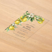 Invitations En Acrylique Citrons Aquarelle Rustique 60 ans (Poser)