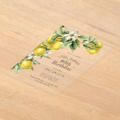 Invitations En Acrylique Citrons rustiques aquarelle 60e anniversaire (Poser)