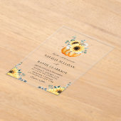 Invitations En Acrylique Citrouille rustique et Mariage de automne tourneso (Poser)