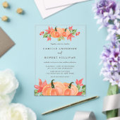 Invitations En Acrylique Citrouilles d'aquarelle Mariage d'automne (Insitu (Mariage))