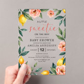 Invitations En Acrylique Citrus citron Fruit rose Floral Baby shower été (In situ (ordinateur de poche))