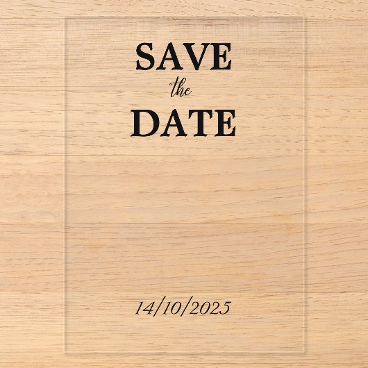 Invitations En Acrylique Clair (Recto)