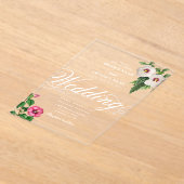 Invitations En Acrylique Clair acrylique Mariage d'hibiscus tropicaux (Poser)