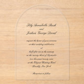 Invitations En Acrylique Classic Black and White Timeless Wedding (Recto)