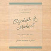 Invitations En Acrylique Classic Border Save the Date Flat Card (Recto)