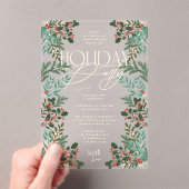Invitations En Acrylique Classic Botanique Élégance Noël Fête de Noël (In situ (ordinateur de poche))