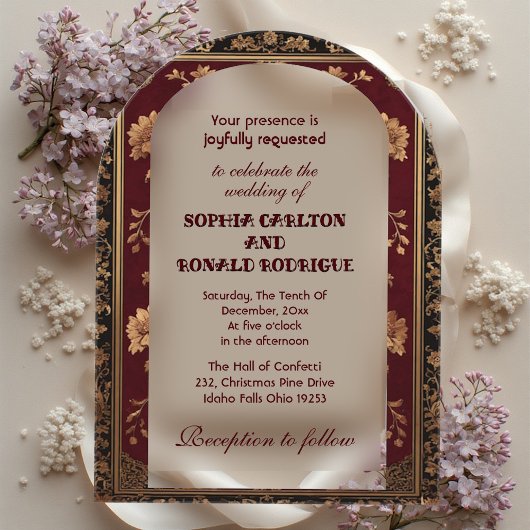 Invitations En Acrylique Classic Christmas Chinoiserie Traditional Wedding