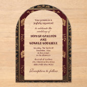 Invitations En Acrylique Classic Christmas Chinoiserie Traditional Wedding (Recto)