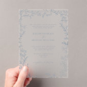 Invitations En Acrylique Classic Elegant Formal Dusty Blue Mariage (In situ (ordinateur de poche))