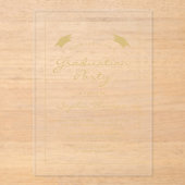 Invitations En Acrylique Classic Gold Border Graduation Party 2025 (Recto)