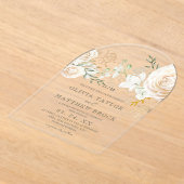 Invitations En Acrylique Classic Roses Floral Garden Wedding (Poser)
