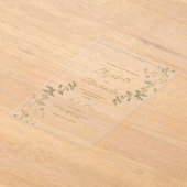 Invitations En Acrylique Classic simple elegant gold floral Wedding (Poser)