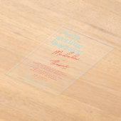 Invitations En Acrylique Classic Summer Pastel Whimsical Script Mariage (Poser)