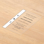 Invitations En Acrylique Classic White Black Modern Wedding (Poser)