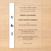 Invitations En Acrylique Classic White Black Modern Wedding (Recto)