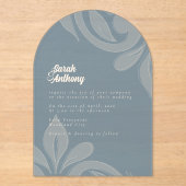 Invitations En Acrylique Classique Damask Turquoise Mariage Acrylique Invit (Recto)