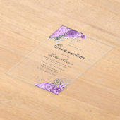 Invitations En Acrylique Classique Elegant Lavande Rose & Silver Quinceaner (Poser)