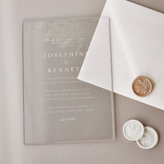 Invitations En Acrylique Classique Élégante Bible Verse Mariage chrétien