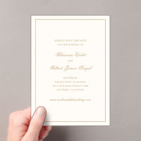 Classique Ivory et Or Mariage Enregistrer la Date