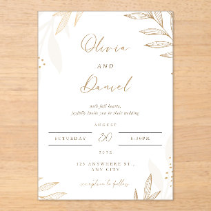 Invitations En Acrylique Classique & Romantique "Deux âmes, un cœur,