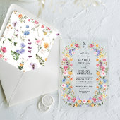 Invitations En Acrylique Classy Wildflower Garden Monogram Wedding
