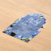 Invitations En Acrylique Clean Blue Hydrangea Floral Bridal Shower (Poser)