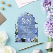 Invitations En Acrylique Clean Blue Hydrangea Floral Bridal Shower (Insitu (Mariage))
