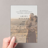 Invitations En Acrylique Clean Photo Mariage moderne (In situ (ordinateur de poche))