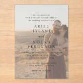 Invitations En Acrylique Clean Photo Mariage moderne (Recto)