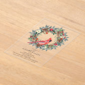 Invitations En Acrylique CLEAR ACRYLIC 65th Birthday Party Cardinal (Poser)