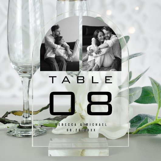 Invitations En Acrylique Clear Acrylic Arch Photo Wedding Table Number