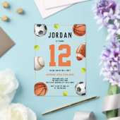 Invitations En Acrylique Clear Boys Sports Thème Anniversaire (Insitu (Mariage))