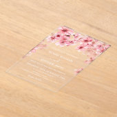 Invitations En Acrylique Clear Cherry Blossom Wedding (Poser)