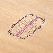 Invitations En Acrylique CLEAR Elegant Victorian Filigree White Wedding (Poser)