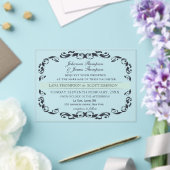 Invitations En Acrylique CLEAR Navy Elegant Victorian Filigree Wedding (Insitu (Mariage))