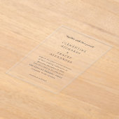 Invitations En Acrylique Clementine Elegant Mariage moderne (Poser)