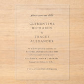 Invitations En Acrylique Clementine Elegant Modern Wedding Enregistrer la d (Recto)