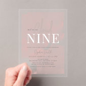Invitations En Acrylique Cloud 9 étoiles or rose fille Baby shower (In situ (ordinateur de poche))