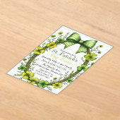 Invitations En Acrylique Clover & Bow St. Patrick’s Day Party Design (Poser)