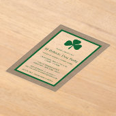 Invitations En Acrylique Clover vert & Burlap St. Patrick's Day (Poser)