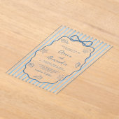 Invitations En Acrylique Coastal Blue Stripe Whimsical Hand Drawn Wedding (Poser)