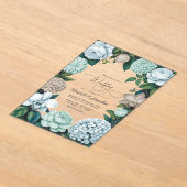 Invitations En Acrylique Coastal Fog/Seafoam Tint & Driftwood Beige Wedding (Poser)