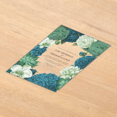 Invitations En Acrylique Coastal Juniper, Tidal Foam & Deep Reef Blue (Poser)