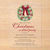 Invitations En Acrylique Cocktail de Noël Fête de Noël d'entreprise (Recto)
